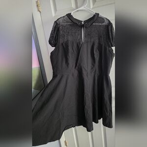 Hell Bunny Black Dress with Web Detail 5xl Rock Goth Emo